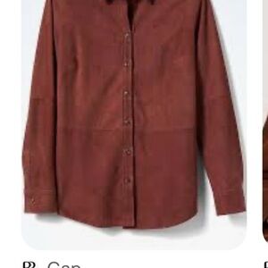 Banana Republic Rust Suede Goat Leather Shirt